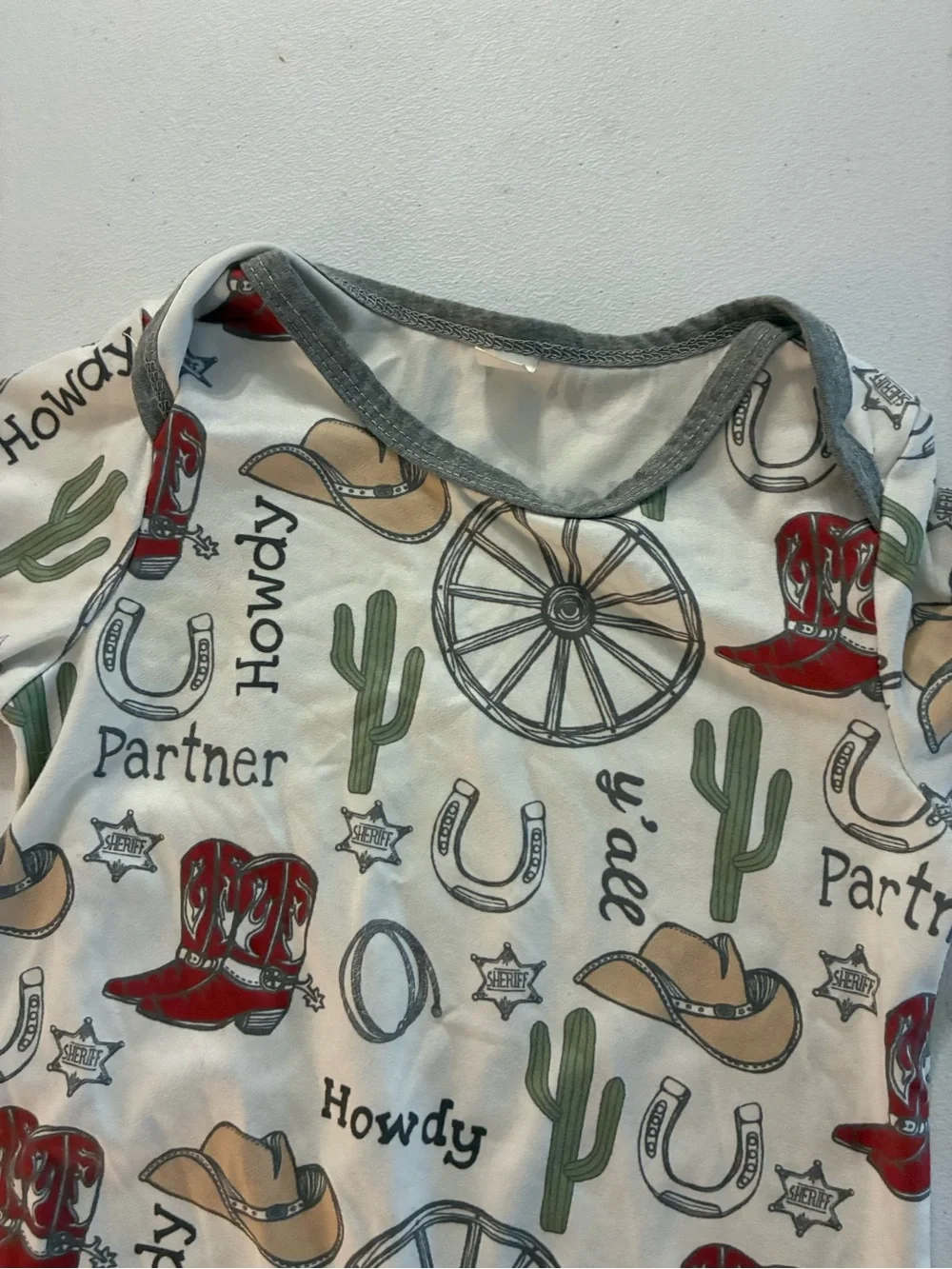Toddler 12-18M Western Print One-Piece Romper